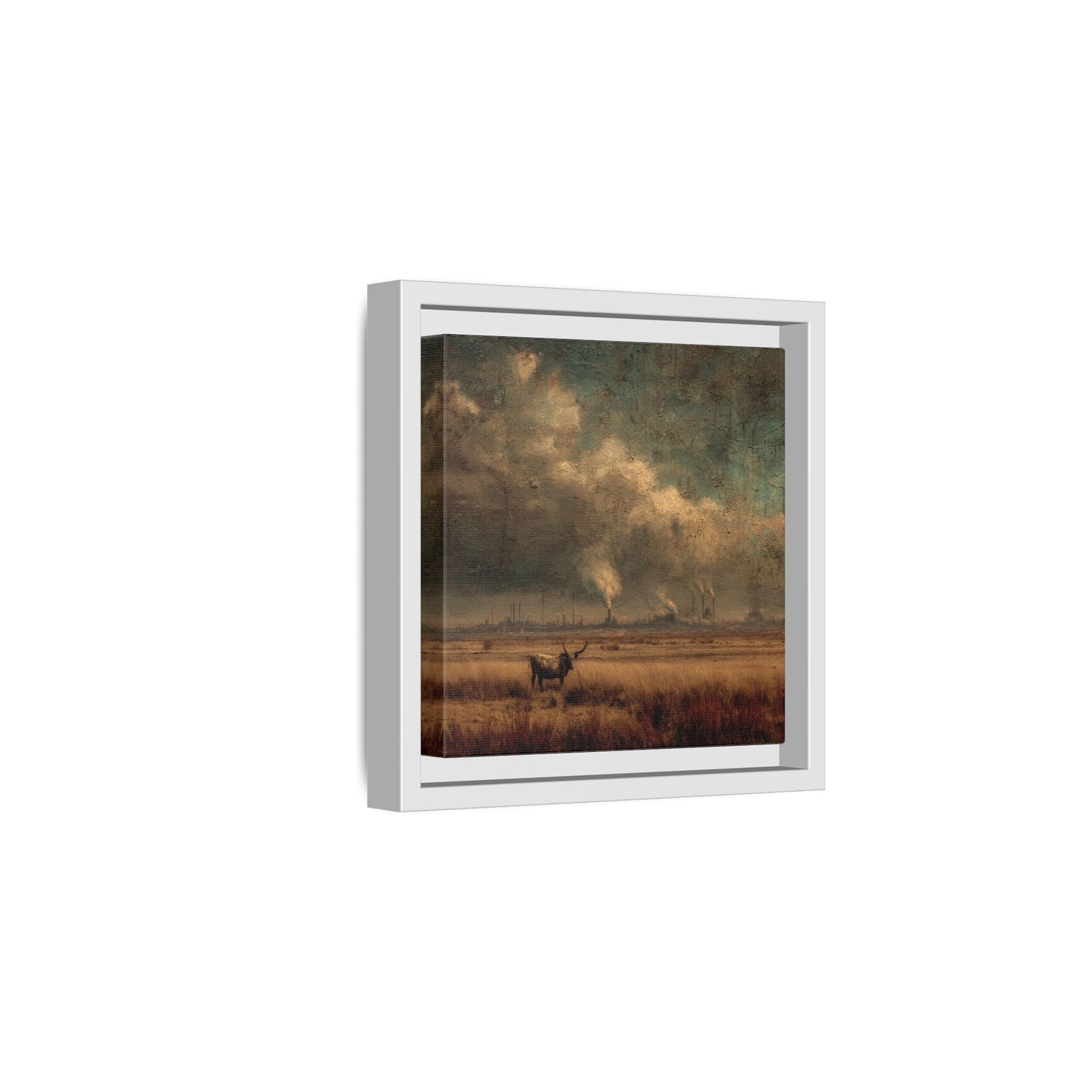 Cattle in Industrial Landscape | Vintage Style Art Print