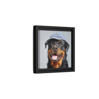 Whimsical Rottweiler Art - Denim Hat Dog Portrait