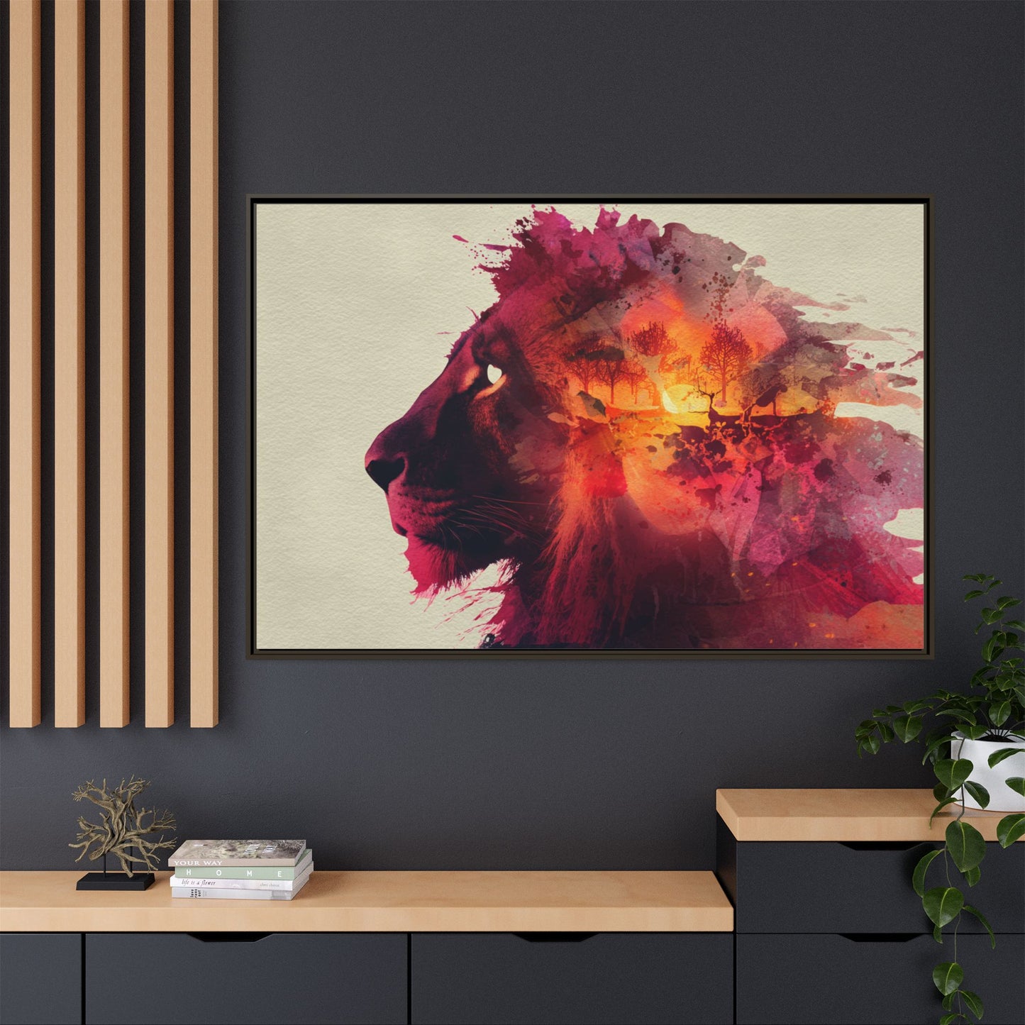 Majestic Lion Watercolor Art | Vibrant Animal Portrait