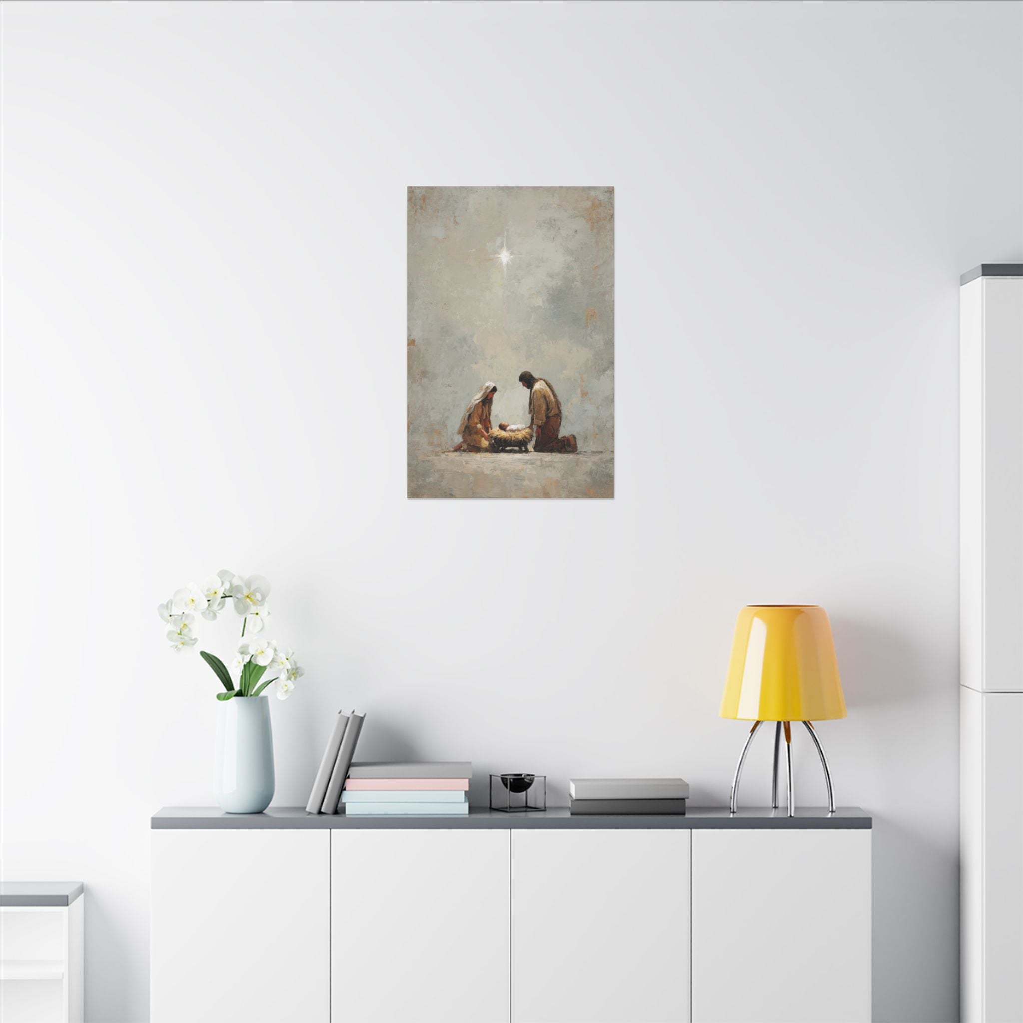 Nativity Scene Art Print - Warm Family Vibes