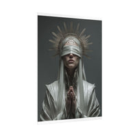 Ethereal Blindfolded Saint Art | Spiritual Home Decor
