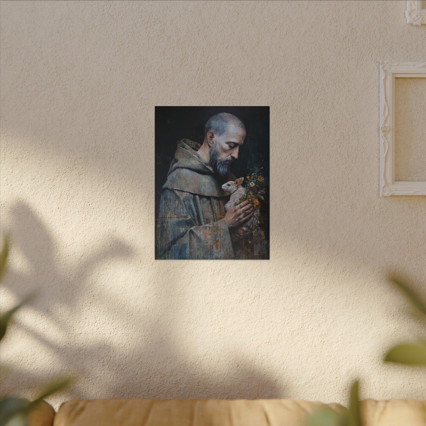 Saint Francis and Rabbit Artwork - Nature Inspired Wall Art