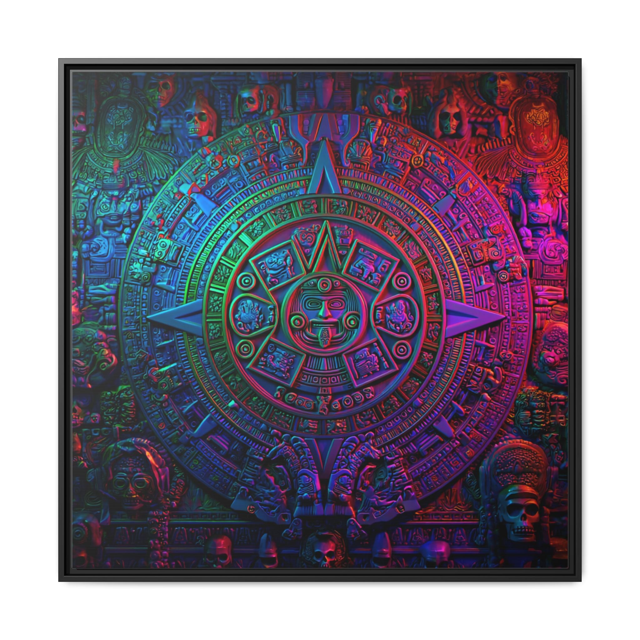 Aztec Mandala Wall Art - Colorful Cultural Decor