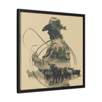 Lone Cowboy Silhouette Art - Vintage Western Charm