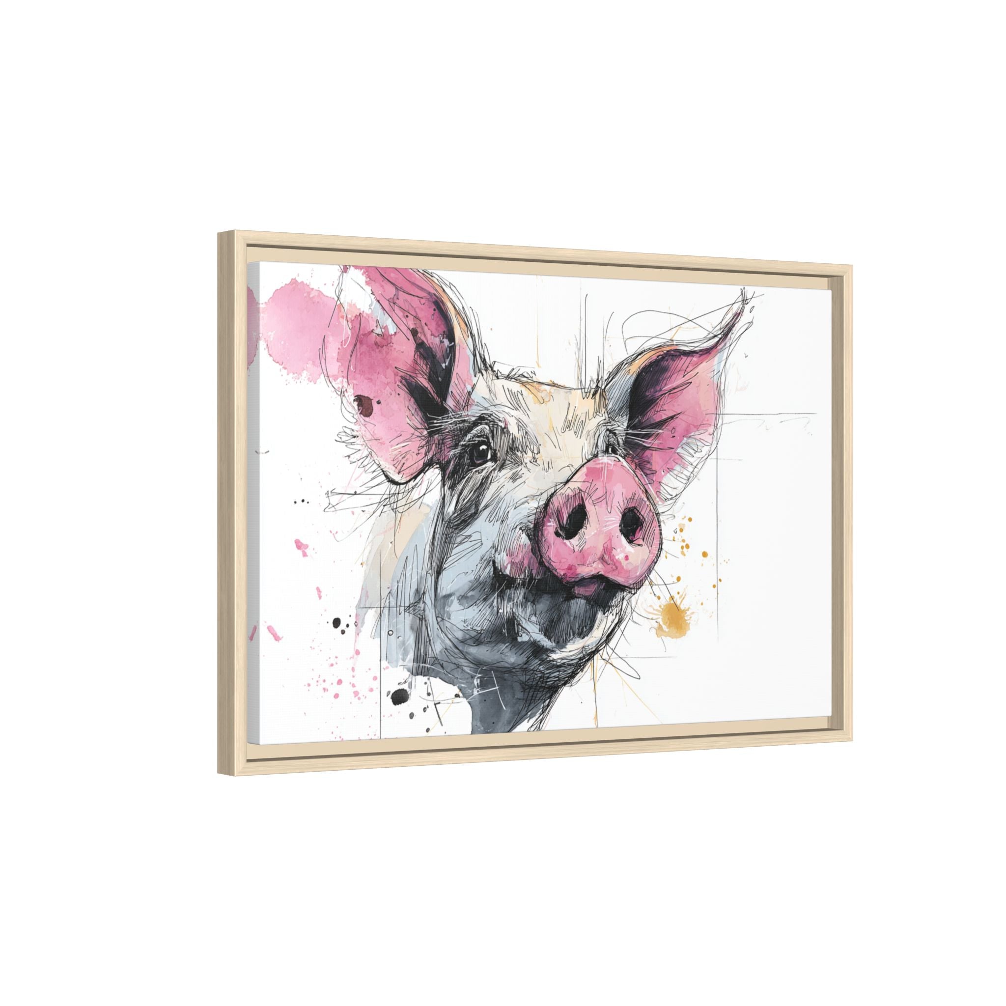 Whimsical Pig Art Print - Playful Farmhouse Decor