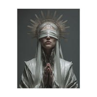 Ethereal Blindfolded Saint Art | Spiritual Home Decor