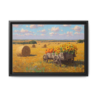 Sunflower Harvest Wagon Decor | Rustic Farm Art for Home