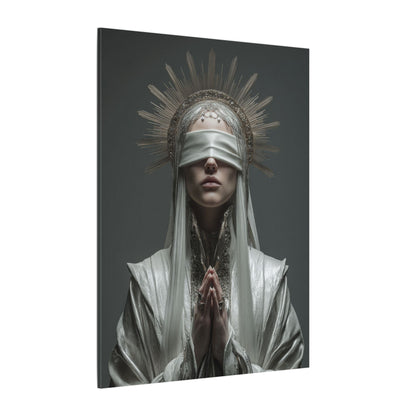 Ethereal Blindfolded Saint Art | Spiritual Home Decor