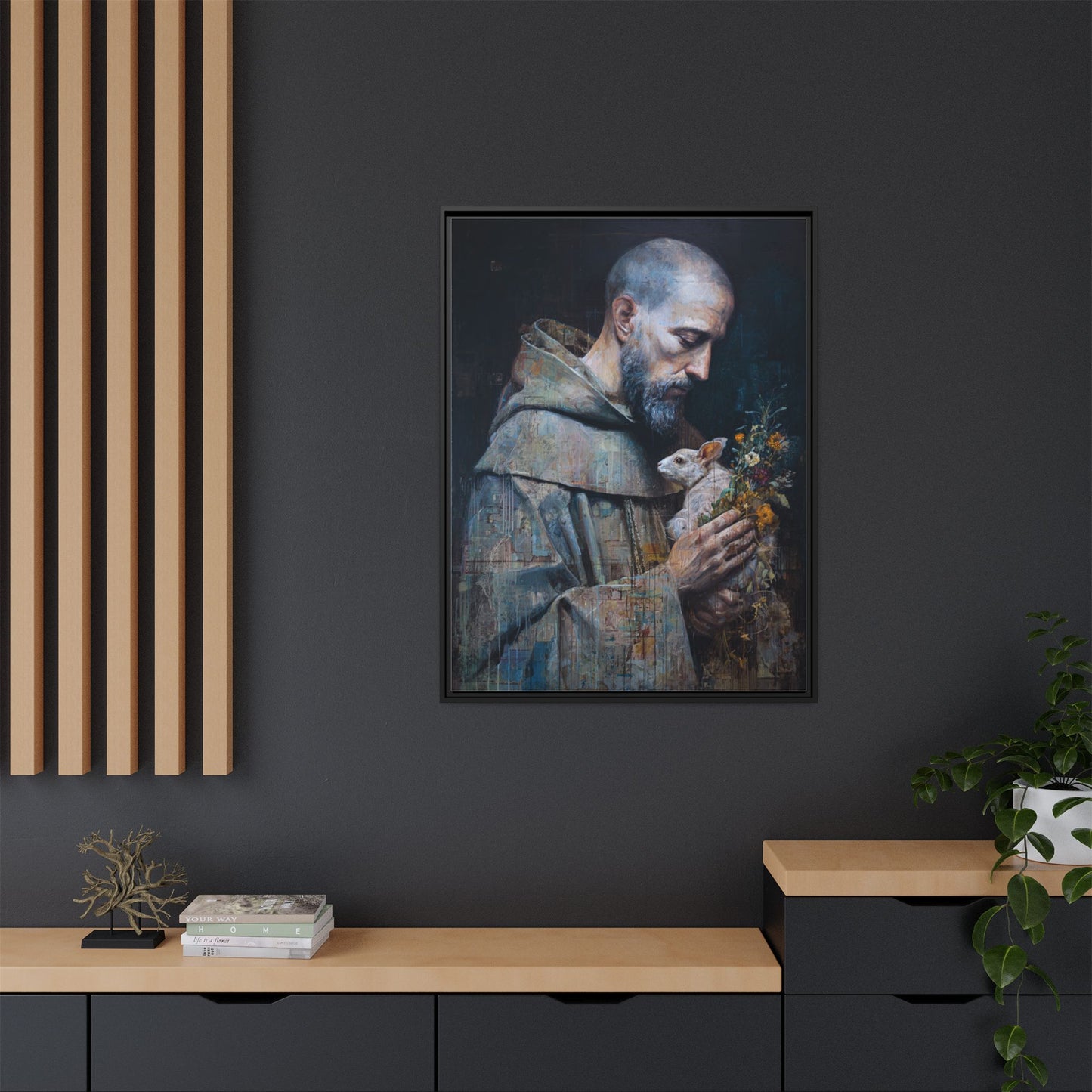 Saint Francis and Rabbit Artwork - Nature Inspired Wall Art