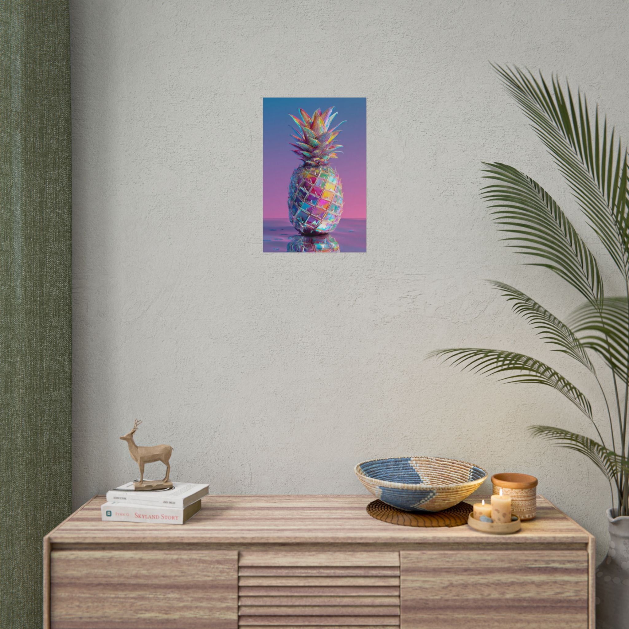Colorful Pineapple Canvas Art | Abstract Tropical Design