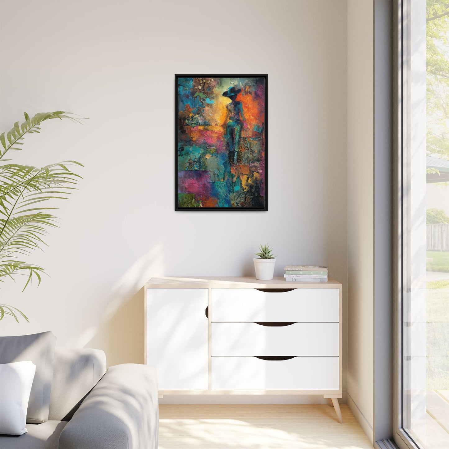 Abstract Cowgirl Art | Colorful Canvas Artwork