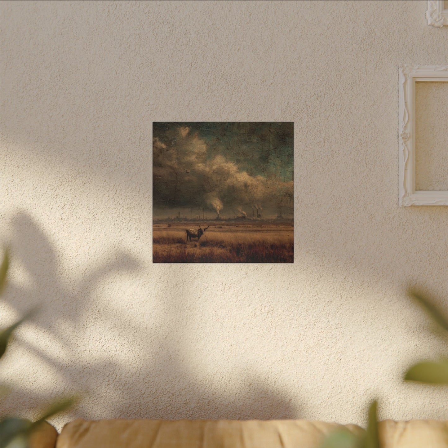 Cattle in Industrial Landscape | Vintage Style Art Print
