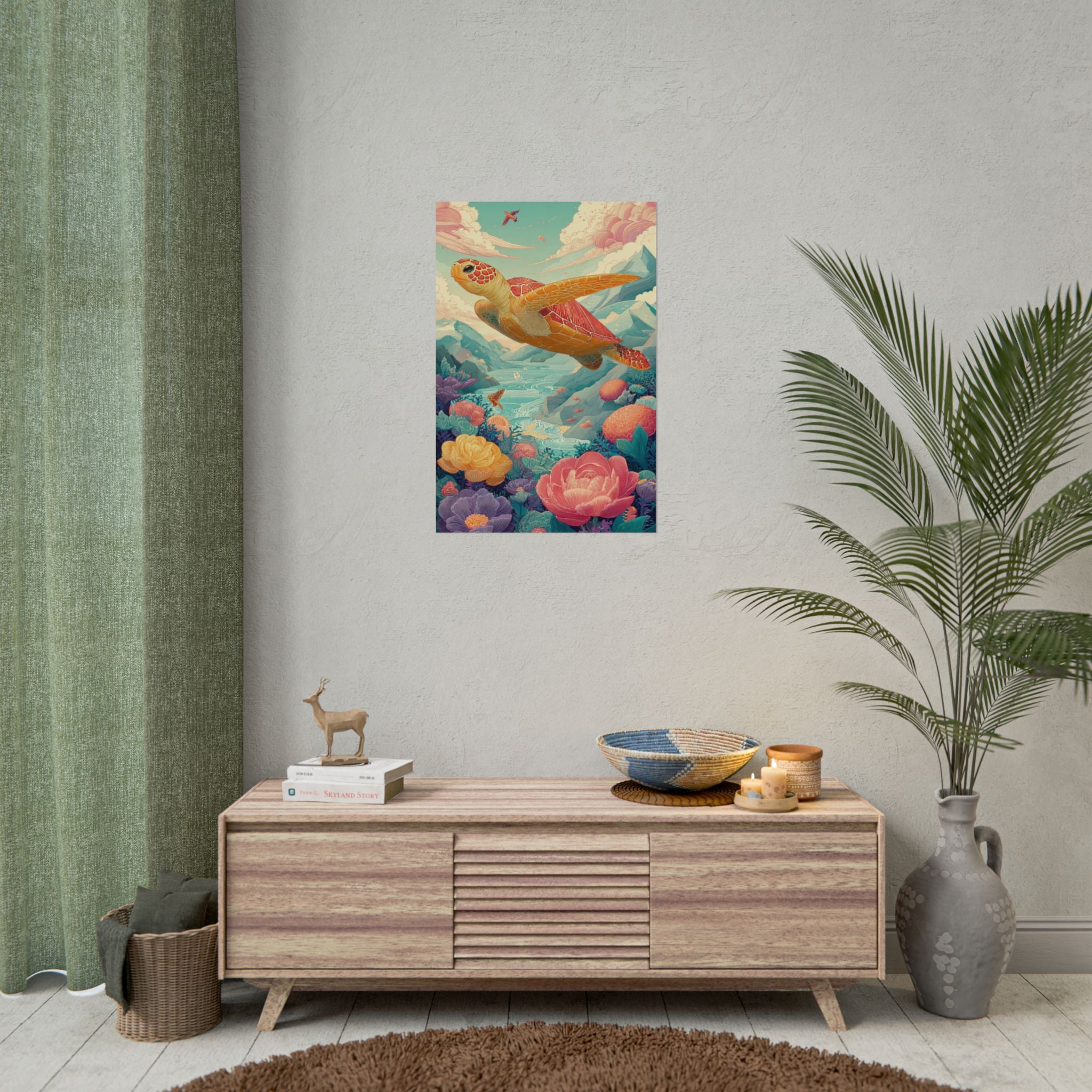 Vibrant Turtle Art | Whimsical Nature Illustration