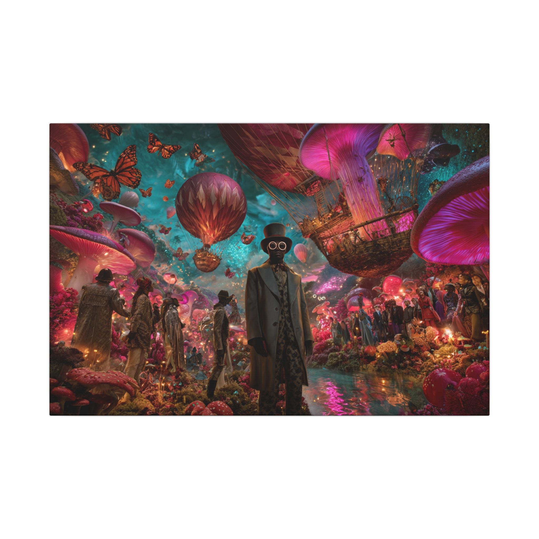 Whimsical Hot Air Balloon Fantasy Artwork | Surreal Landscape