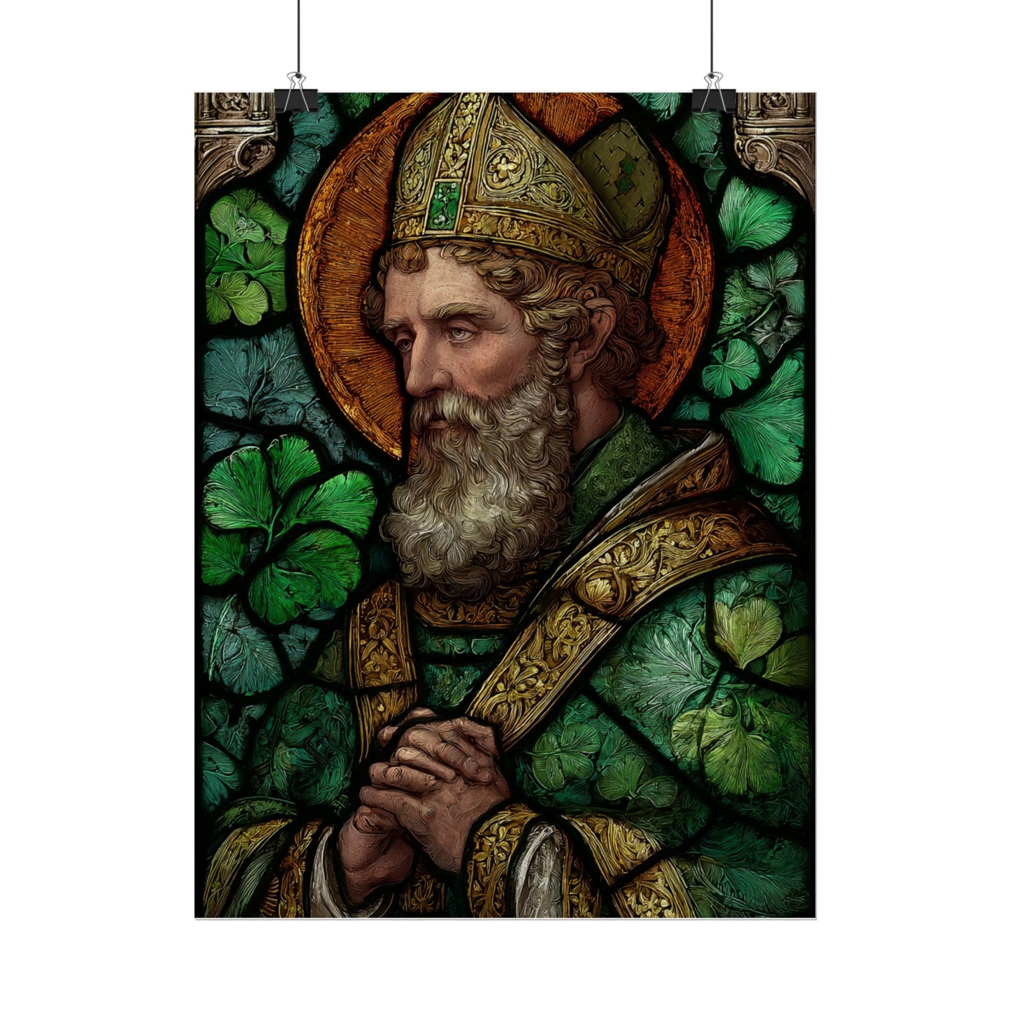 Saint Artwork | Irish Heritage Art | Traditional Green Tones