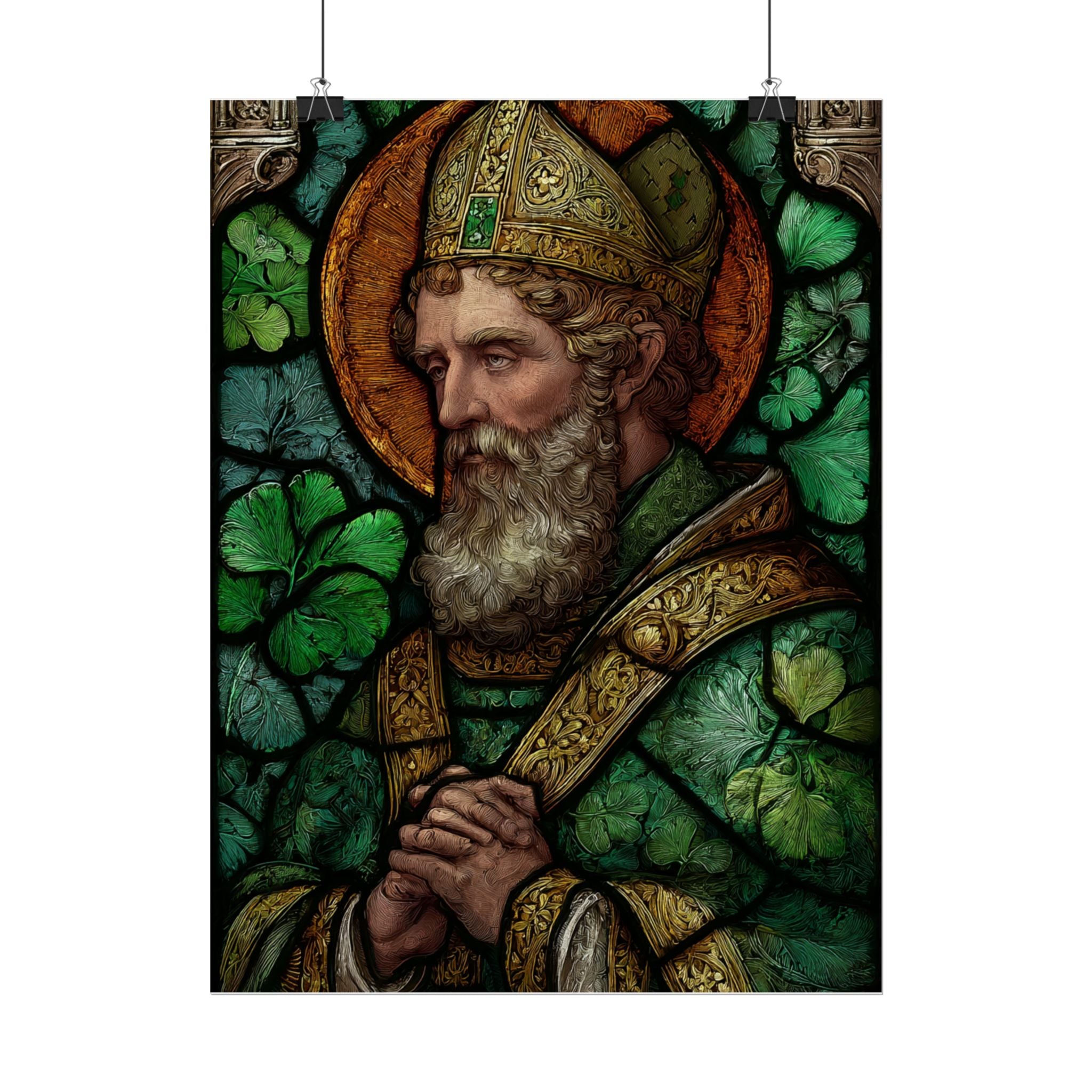 Saint Artwork | Irish Heritage Art | Traditional Green Tones