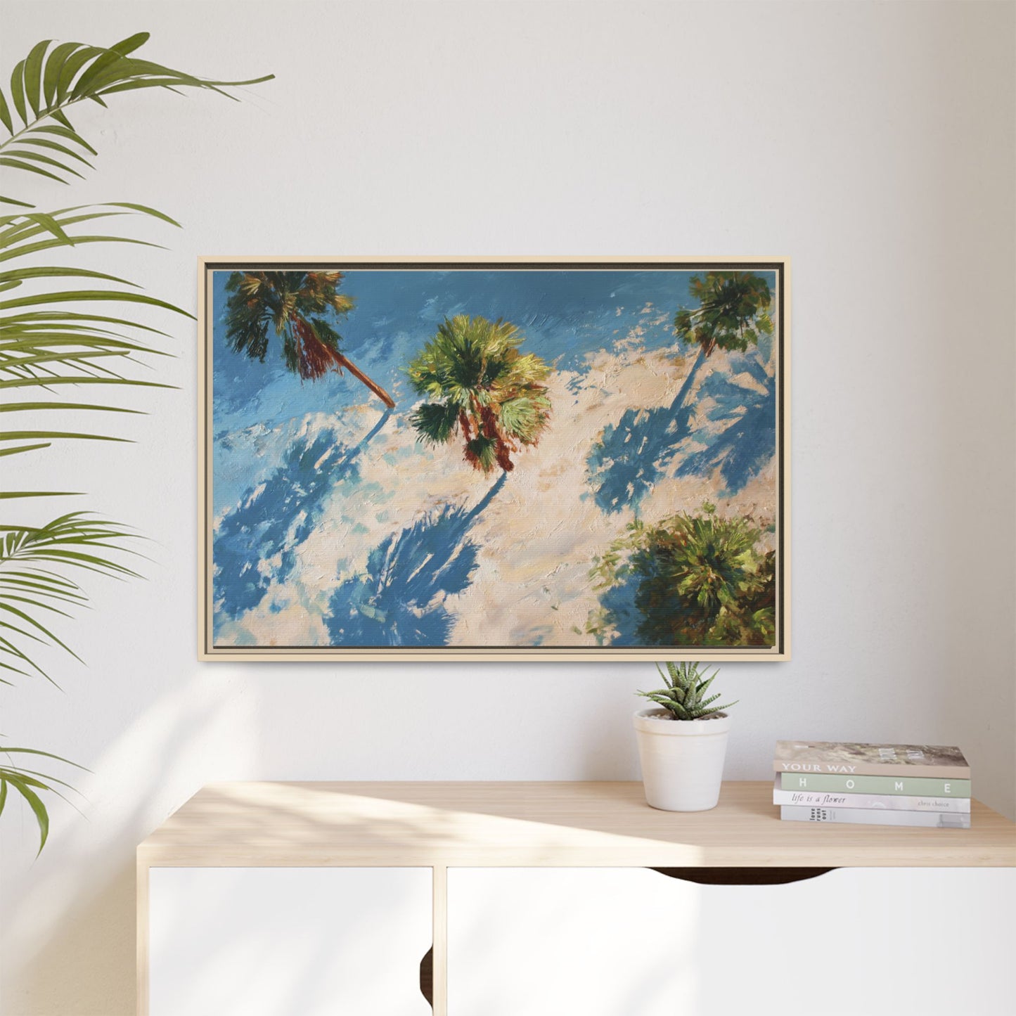 Tropical Palm Trees Artwork | Vibrant Coastal Landscape