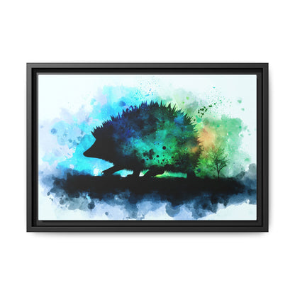 Hedgehog Silhouette Watercolor Art | Nature-Inspired Home Decor