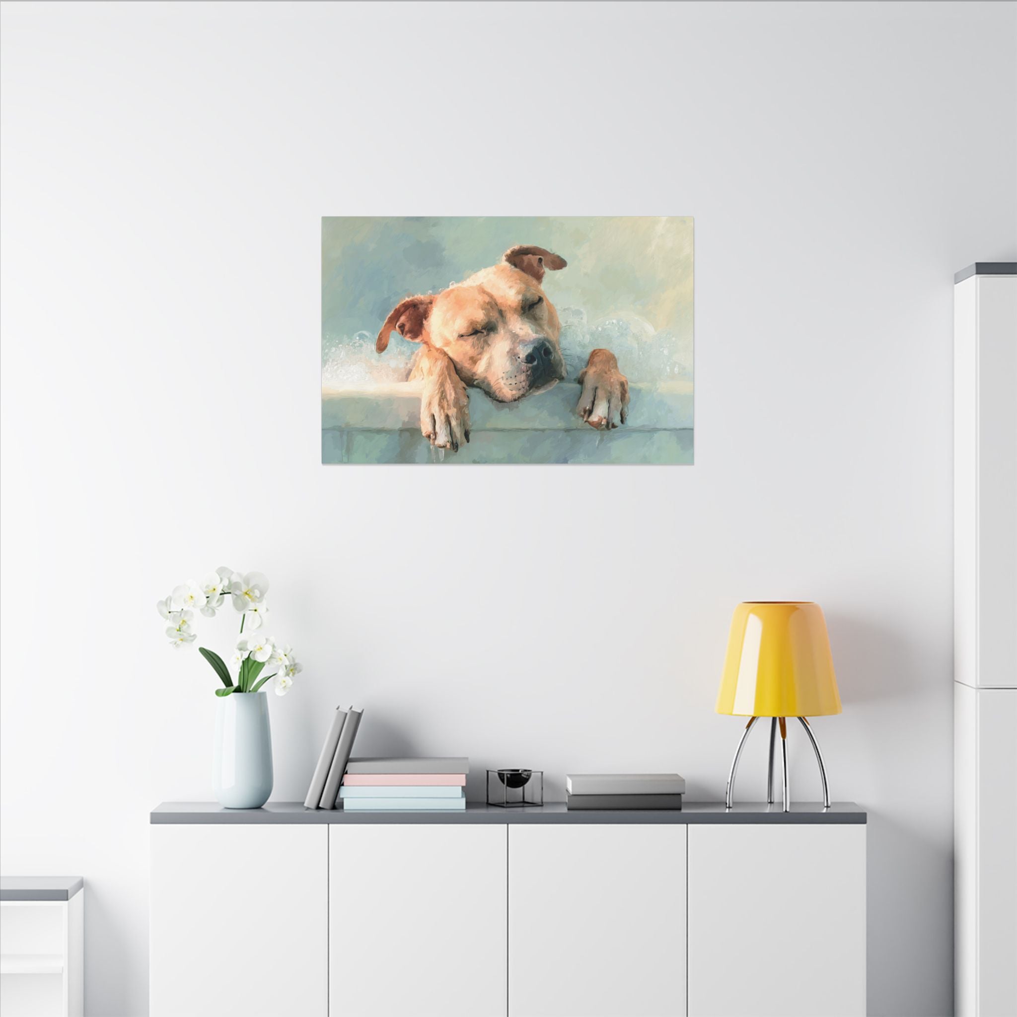 Cozy Dog Portrait | Serene Animal Artwork for Warm Spaces