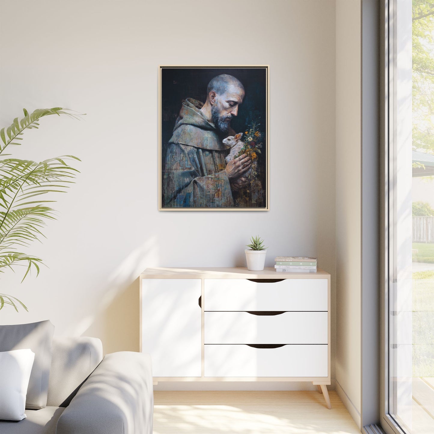 Saint Francis and Rabbit Artwork - Nature Inspired Wall Art