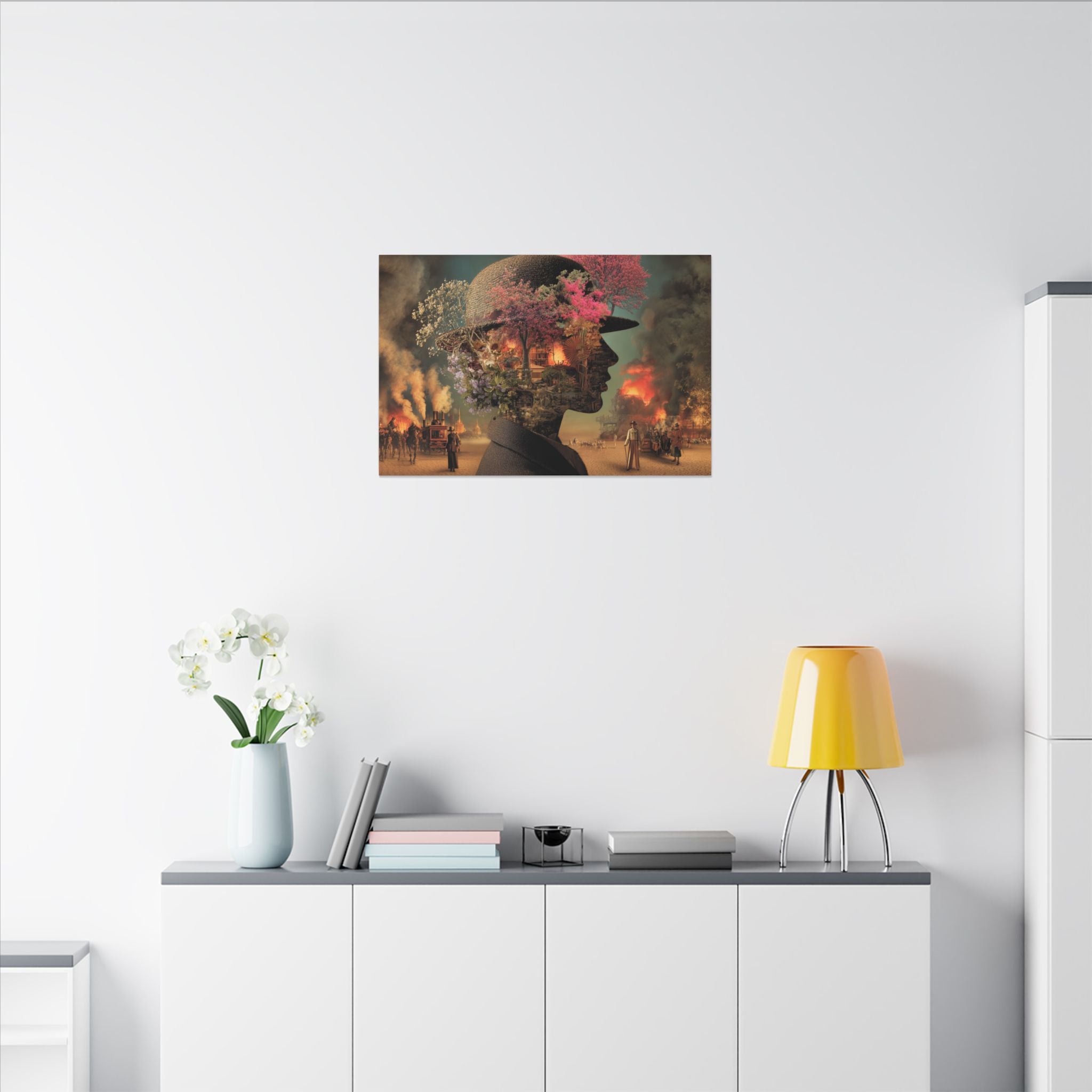Whimsical Floral Silhouette Art Print | Living Room Décor