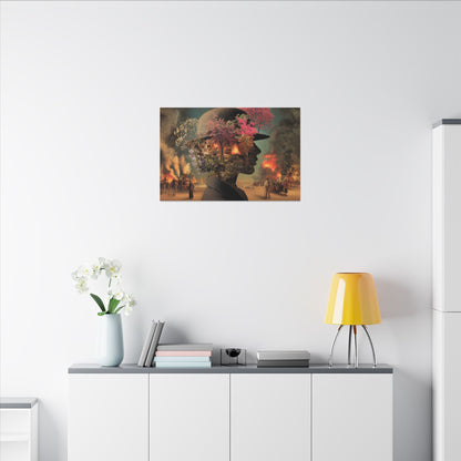 Whimsical Floral Silhouette Art Print | Living Room Décor