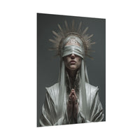 Ethereal Blindfolded Saint Art | Spiritual Home Decor