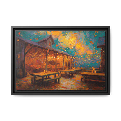 Autumn Festival Night Scene - Colorful Impressionist Art