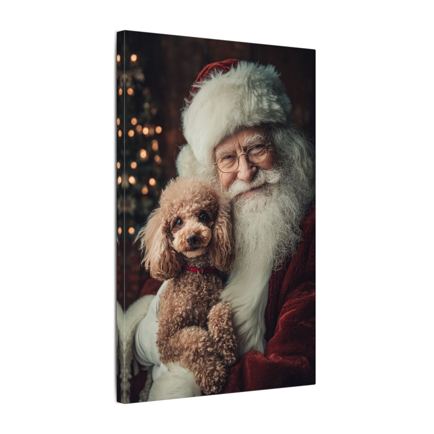 Heartwarming Santa and Poodle Artwork – Holiday Home Décor