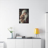 Heartwarming Santa and Poodle Artwork – Holiday Home Décor