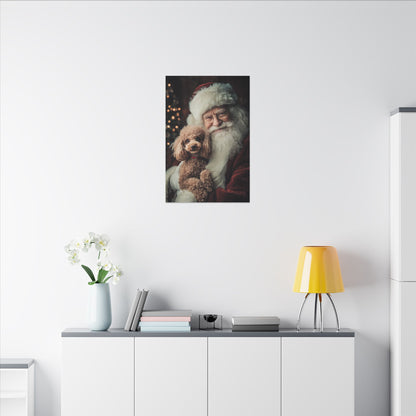 Heartwarming Santa and Poodle Artwork