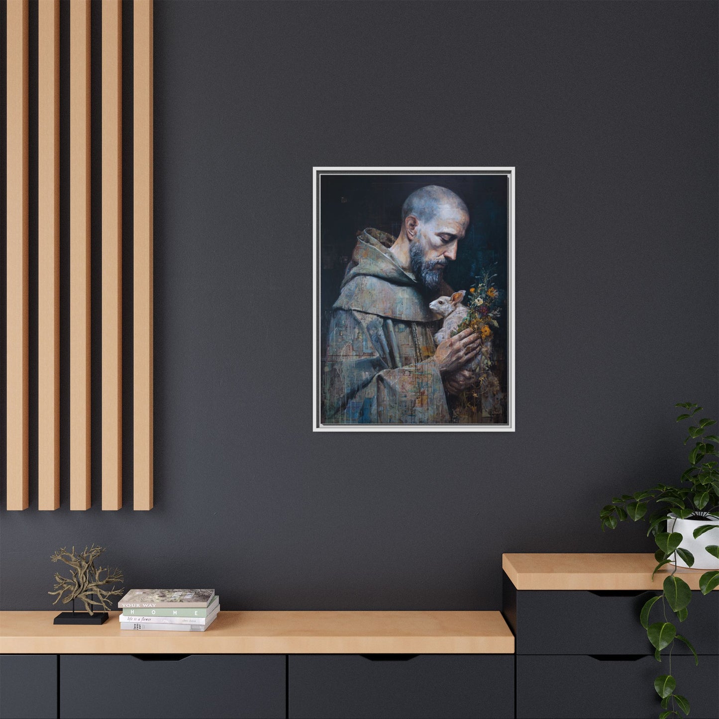 Saint Francis and Rabbit Artwork - Nature Inspired Wall Art