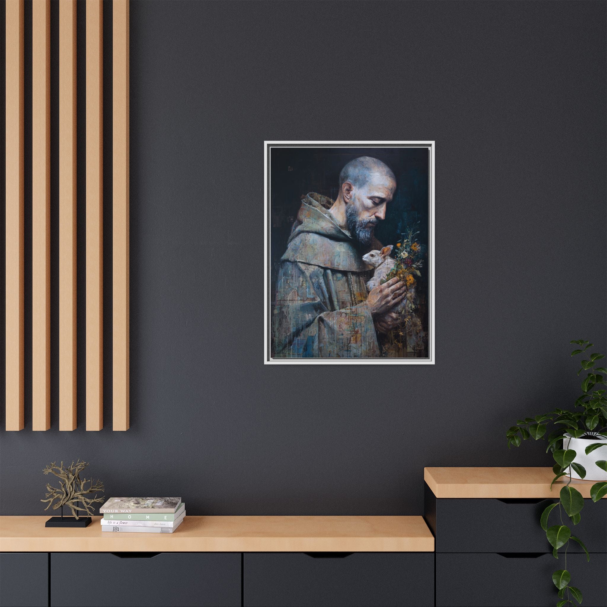 Saint Francis and Rabbit Artwork - Nature Inspired Wall Art