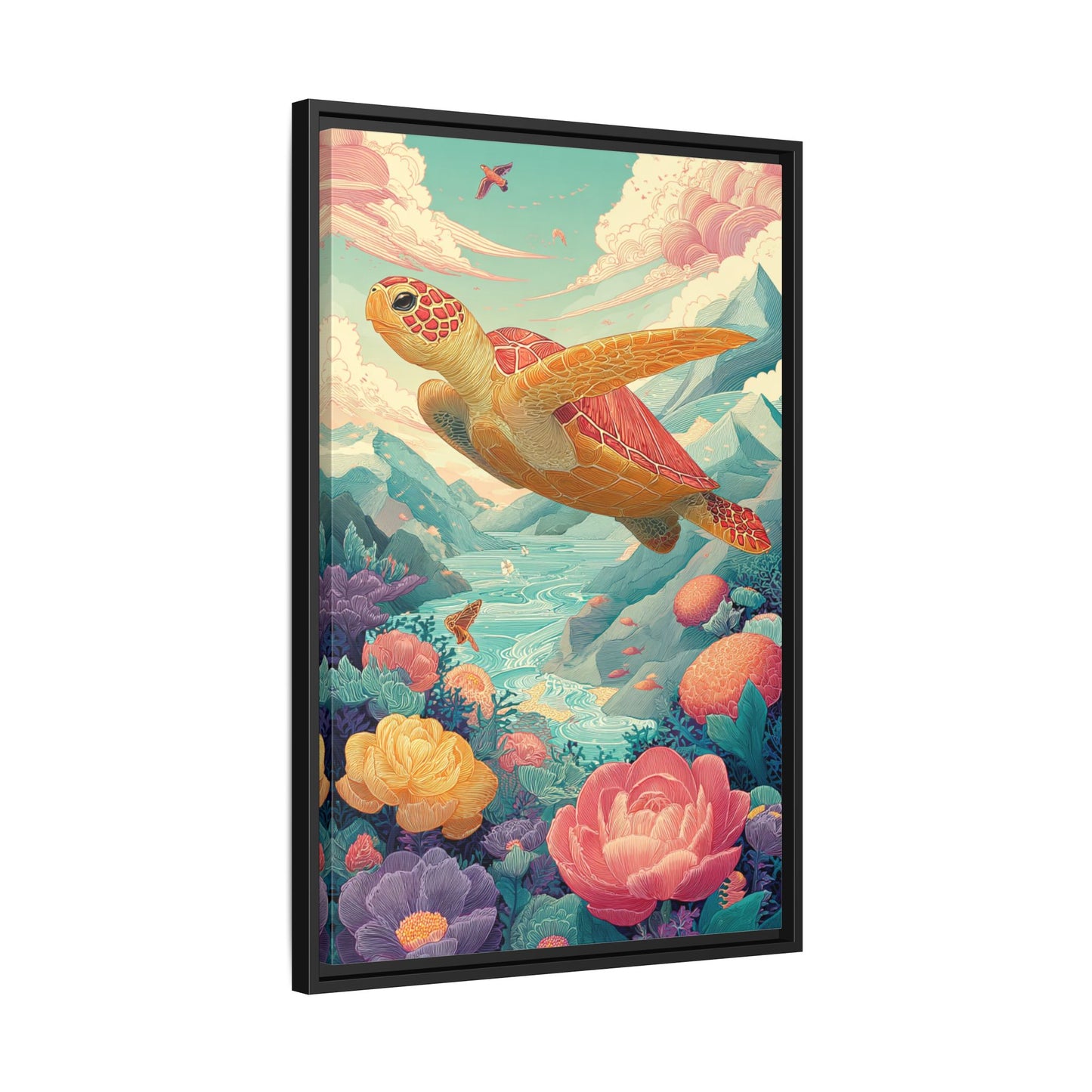 Vibrant Turtle Art | Whimsical Nature Illustration