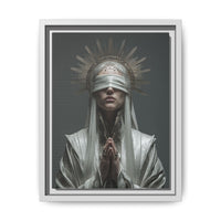 Ethereal Blindfolded Saint Art | Spiritual Home Decor