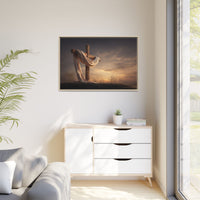 Rustic Cross Wall Art with Draped Fabric | Inspirational Decor