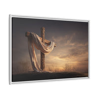 Rustic Cross Wall Art with Draped Fabric | Inspirational Decor