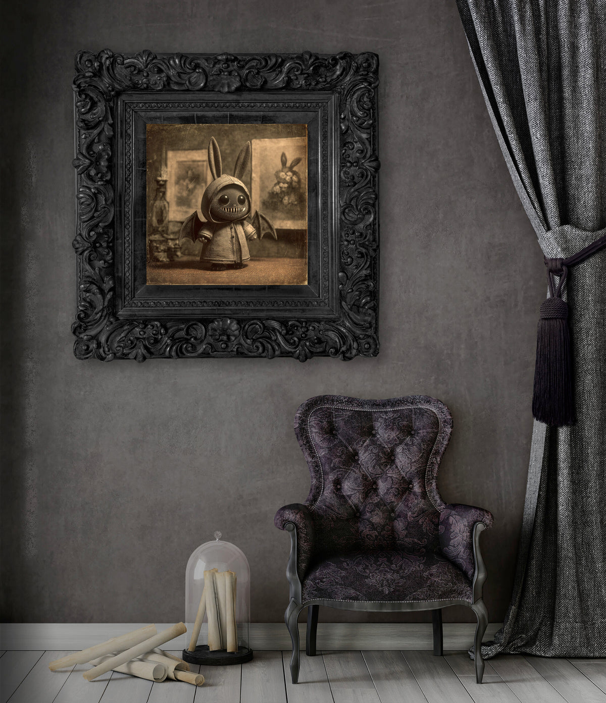 Gothic Monster Art Print – styled room view 8