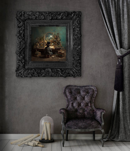 Victorian Scholar Study Canvas Print – styled room view 7