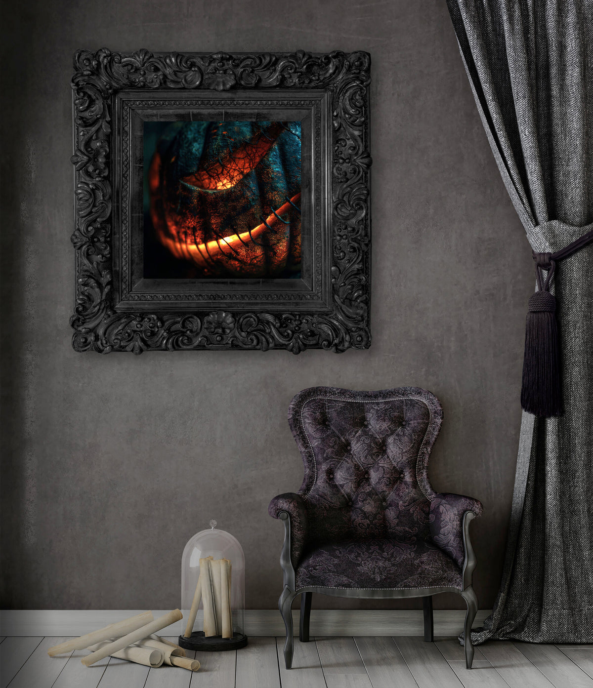 Jack-O-Lantern Halloween Canvas Print – styled room view 8