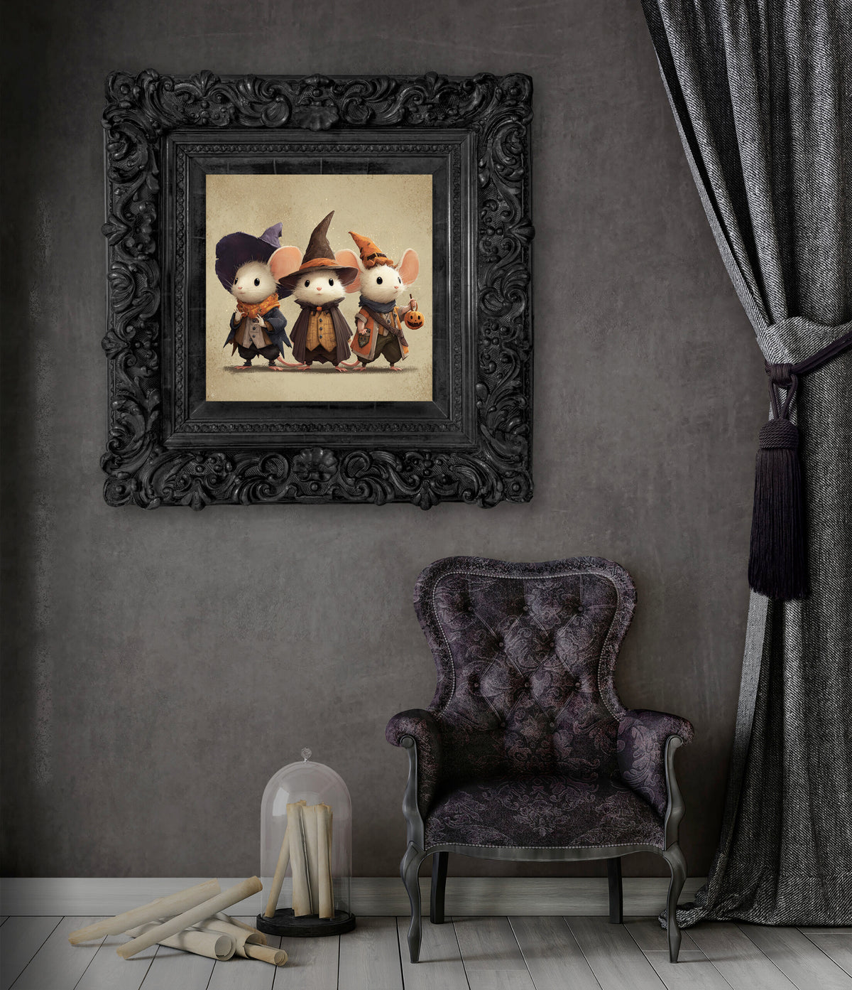 Halloween Mouse Wall Art – styled room view 6