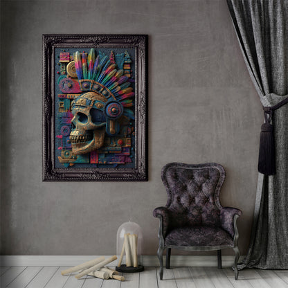 Mexican Sugar Skull Canvas Wall Art – fine art poster print