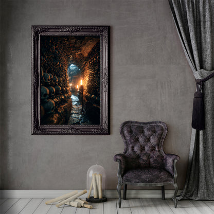 Dark Catacomb Canvas Wall Art – fine art poster print