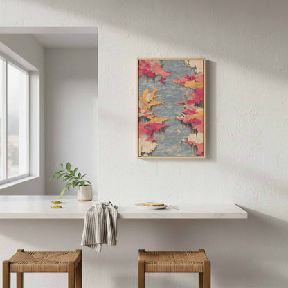 Abstract Textile Canvas Wall Art – styled room view 7