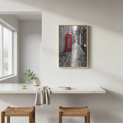 Red Phone Booth London Street Art Canvas Print – styled room view 7