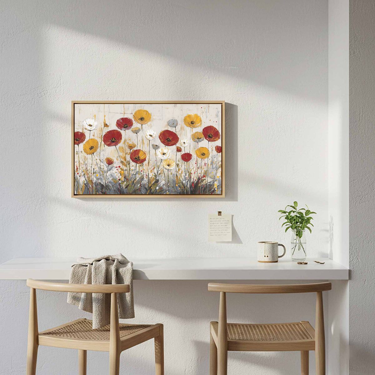 Contemporary Floral Canvas Art – styled room view 6