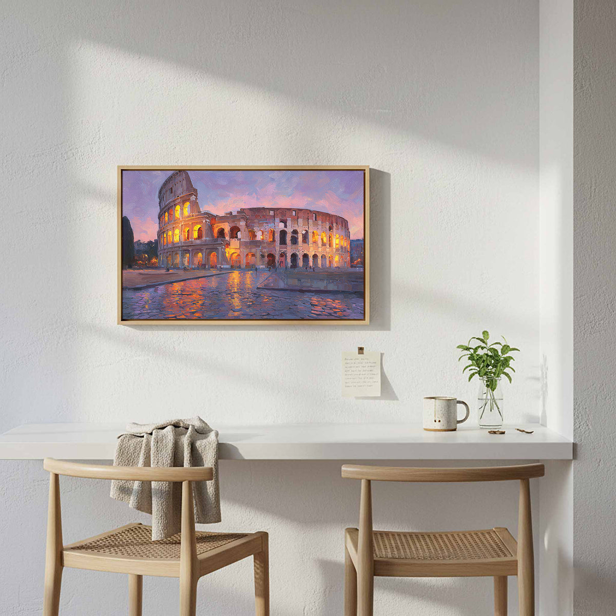 Colosseum Sunset Canvas Print – styled room view 6