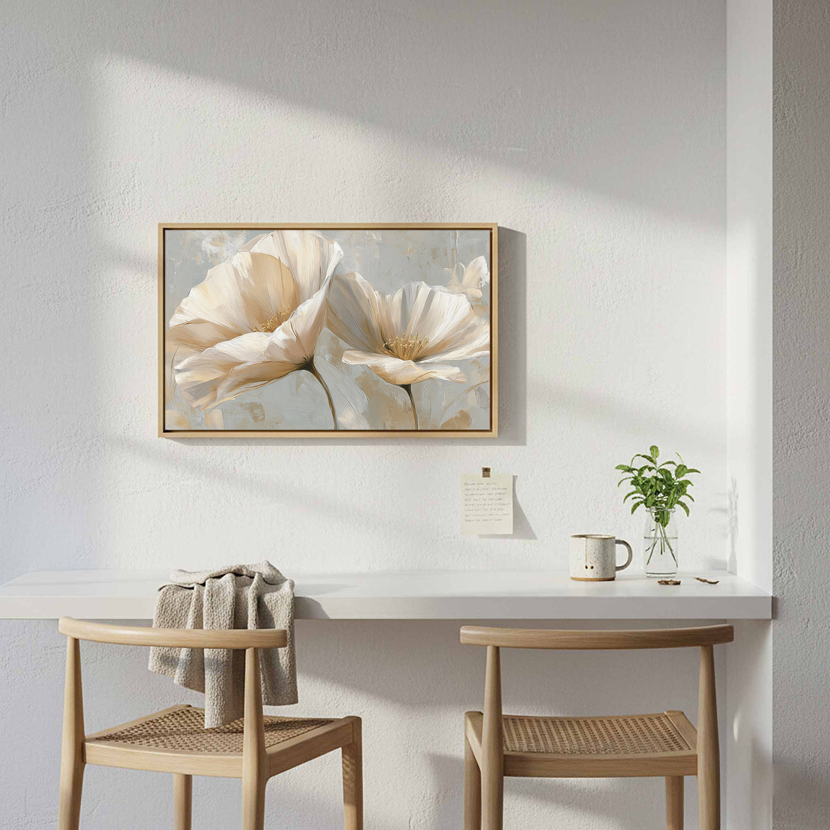 Abstract Floral Canvas Print – styled room view 6