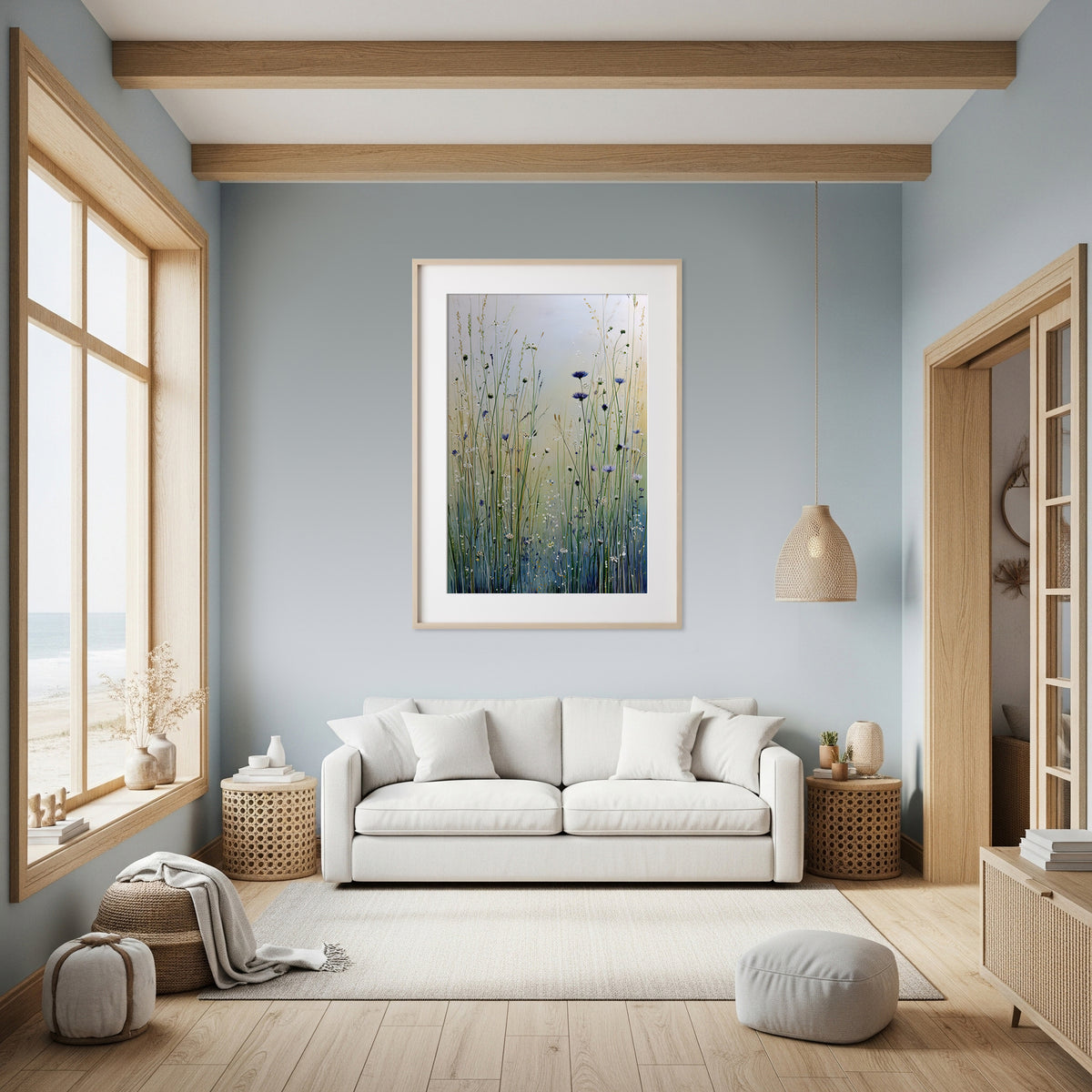 Minimalist Botanical Wall Art – styled room view 7