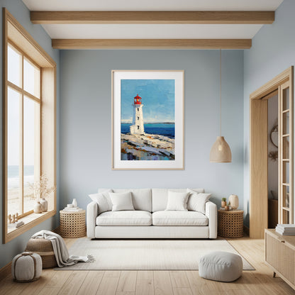 Peggy's Point Lighthouse Canvas Wall Art – styled room view 7